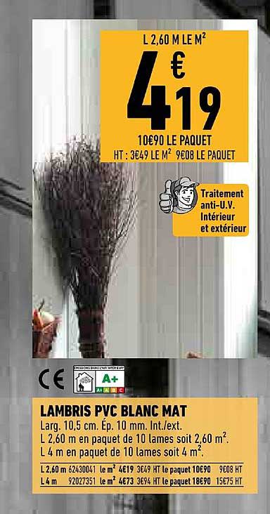 Lambris Pvc Blanc Mat