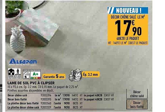 lame de sol pvc à clipser alsapan