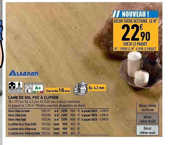 lame de sol pvc à clipser alsapan