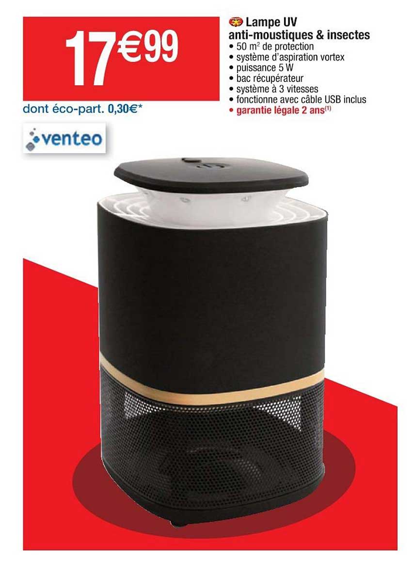 lampe uv anti moustique & insectes venteo