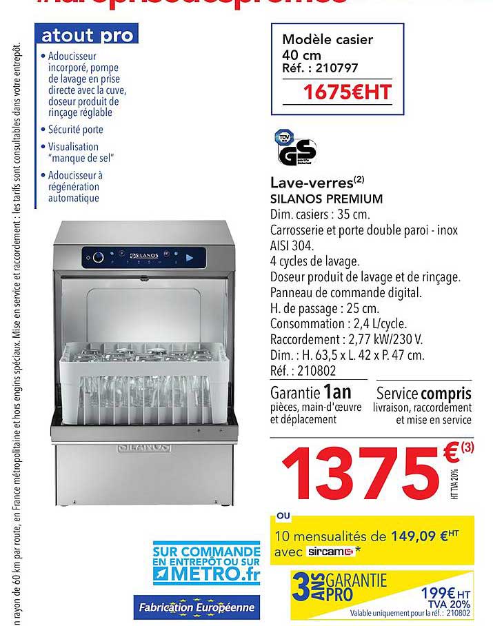 lave verres silanos premium