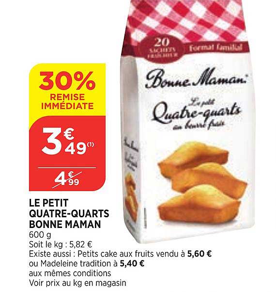 le petit quatre quarts bonne maman 30% de remise immédiate