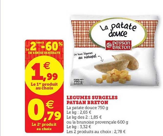Légumes Surgelés Paysan Breton Le 2ème à -60% En Remise Immédiate