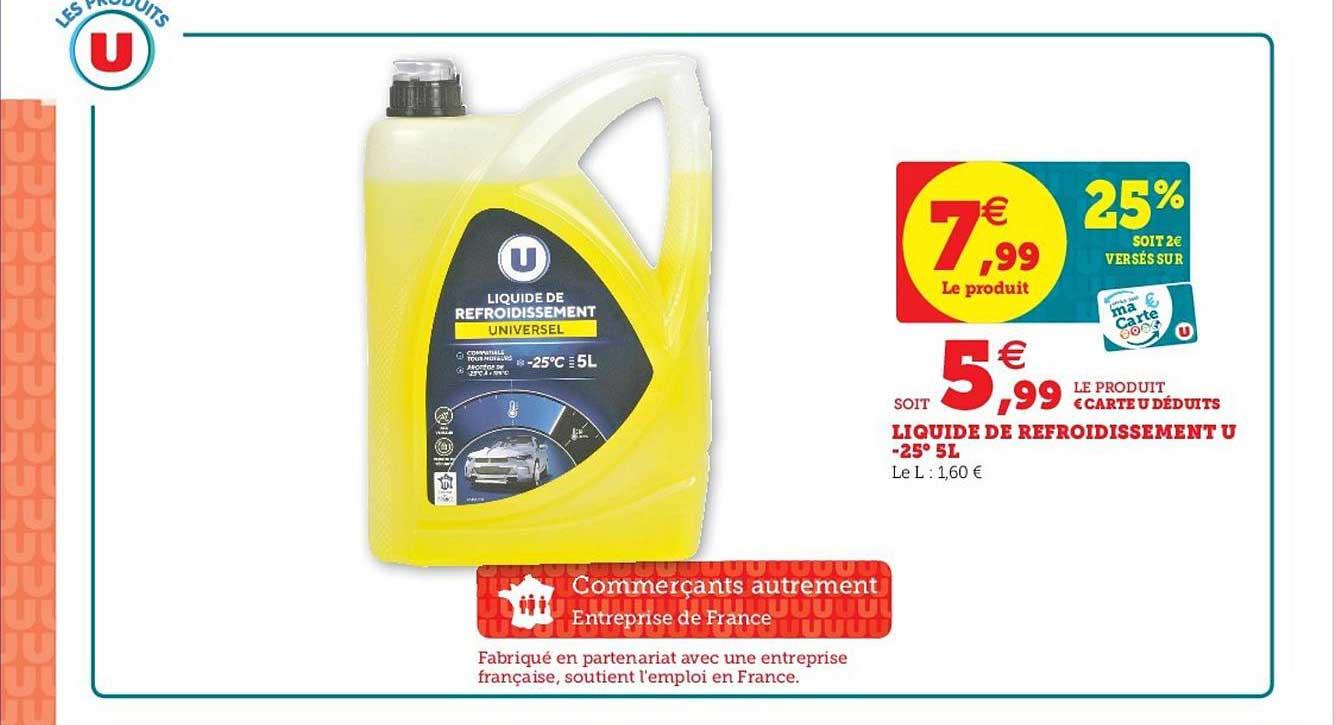 liquide de refroidissement u moins 25° 5l