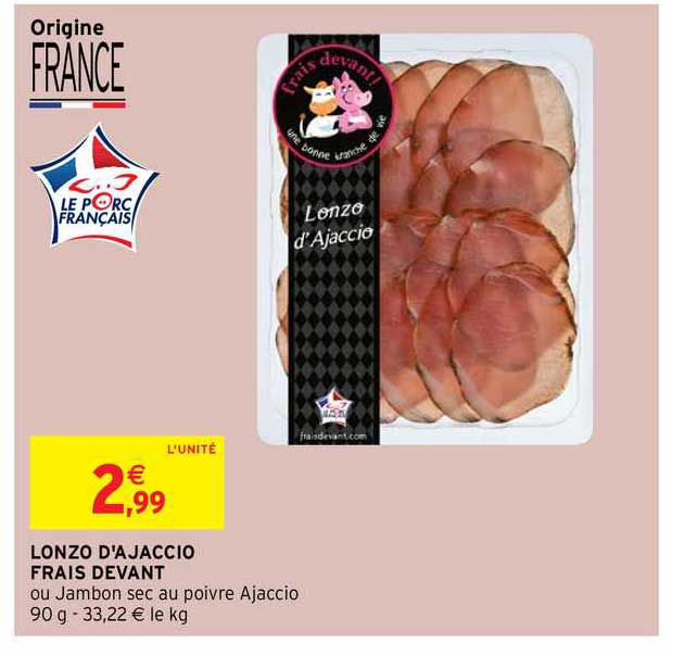 lonzo d'ajaccio frais devant