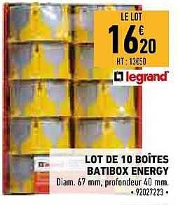 lot de 10 boîtes batibox energy legrand