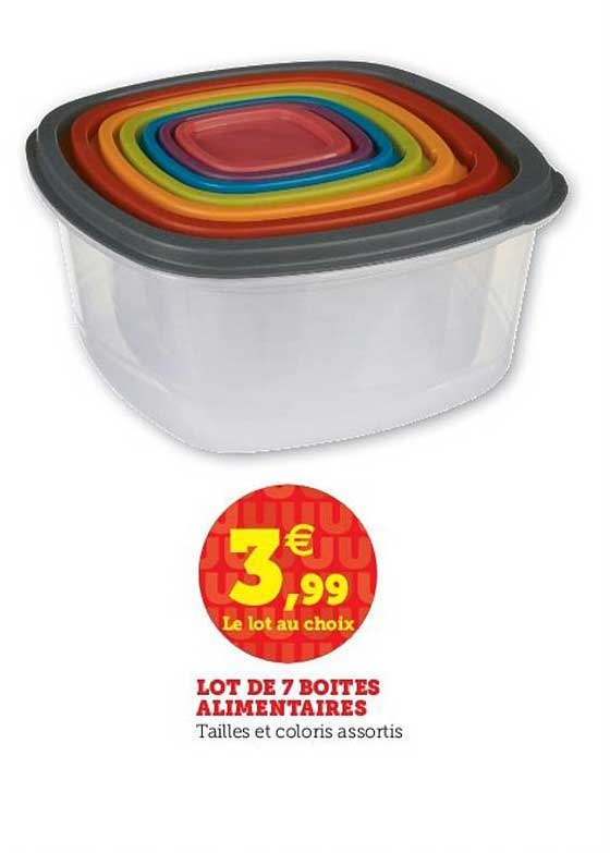 lot de 7 boites alimentaires