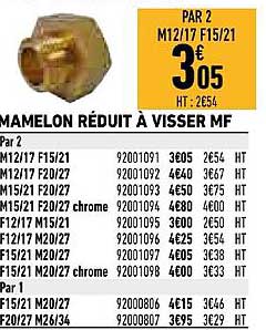 mamelon réduit à visser mf