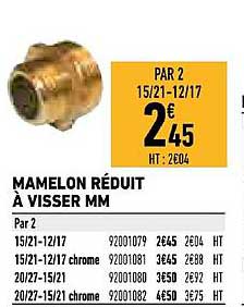 mamelon réduit à visser mm