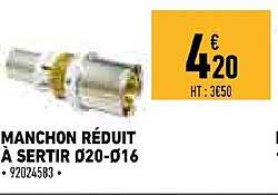 manchon réduit à sertir 20 16