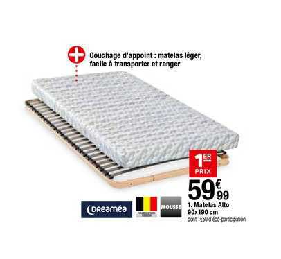 matelas alto 90x190 cm dreaméa mousse
