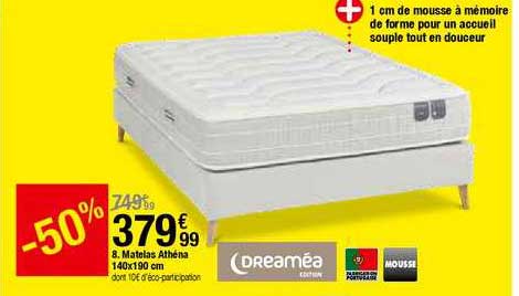 matelas athéna 140x190cm dreaméa