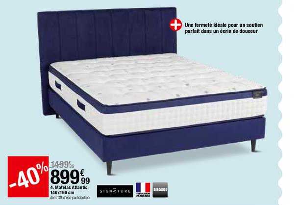 matelas atlantic 140x190 cm signature
