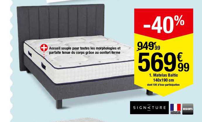 matelas baltic 140x190 cm signature
