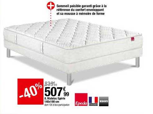 matelas egèrie 140x190 cm epeda