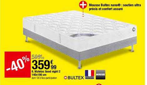 matelas good night 2 140x190 cm bultex