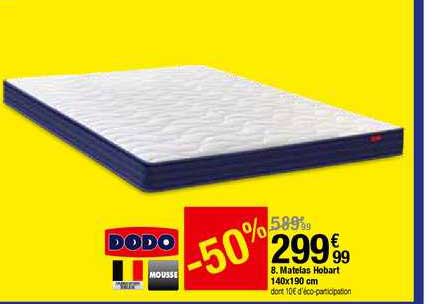 matelas hobart 140x190 cm dodo