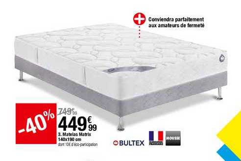 matelas matrix 140x190 cm bultex
