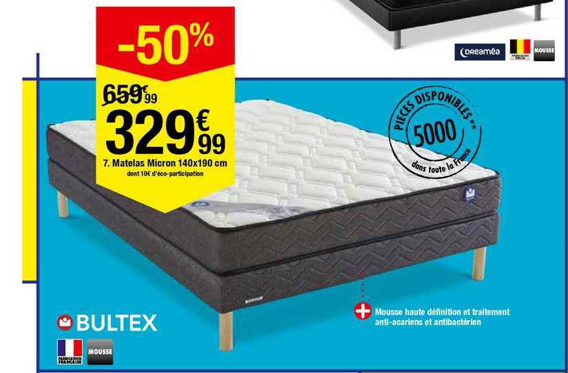 matelas micron 140x190cm bultex