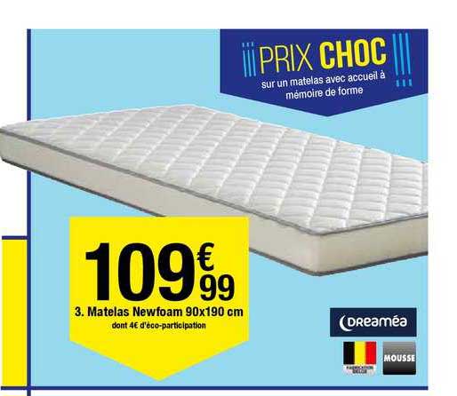 matelas newfoam 90x190 cm dreaméa mousse