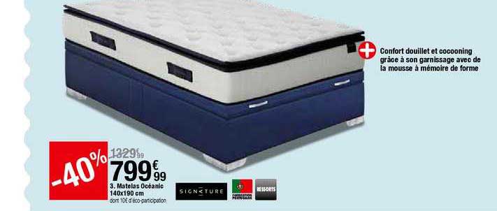 matelas océanic 140x190 cm signature