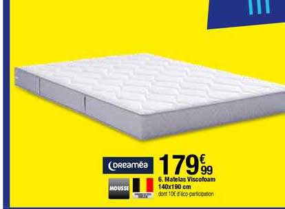 matelas viscofoam 140x190 cm dreaméa
