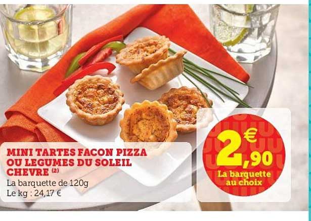 mini tartes façon pizza ou légumes du soleil chèvre