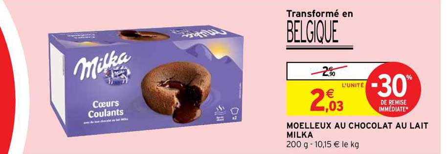 Moelleux Au Chocolat Au Lait Milka -30% De Remise Immédiate