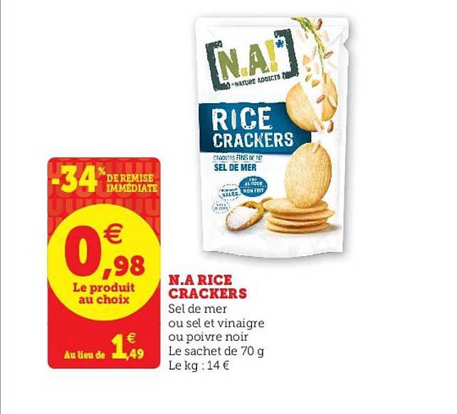 n.a rice crackers -34% de remise immédiate