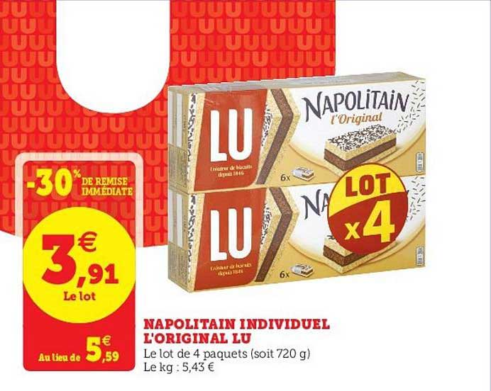 Napolitain Individuel L'original Lu -30% De Remise Immédiate