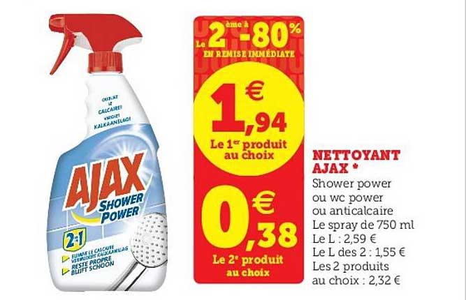 Nettoyant Ajax Le 2ème à -80% En Remise Immédiate