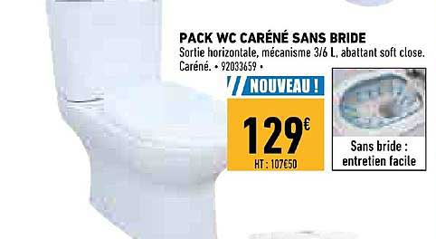 pack wc caréné sans bride