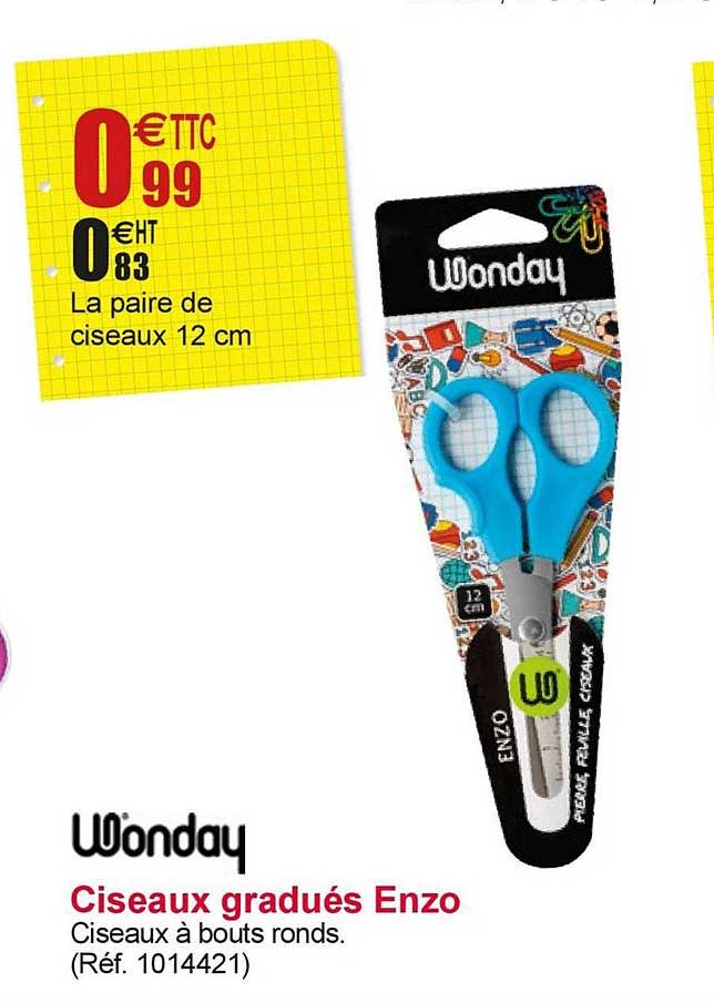 paire ciseaux gradués enzo 12 cm wonday