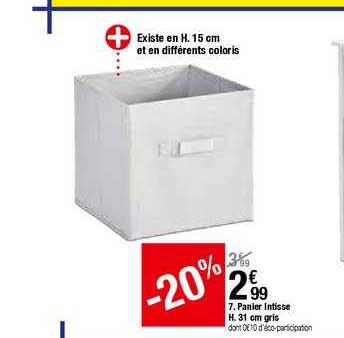 Panier Intisse H 31 Cm Gris