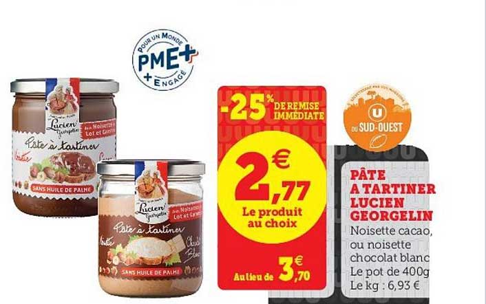 pâte à tartiner lucien georgien -25% de remise immédiate