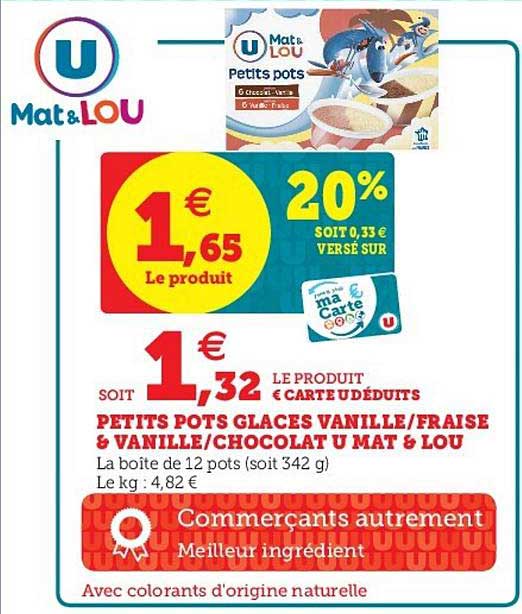 petits pots glacés vanille fraise & vanille chocolat mat & lou