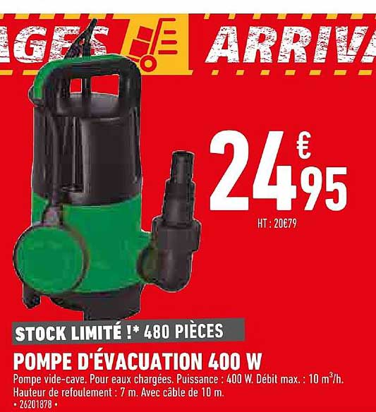 pompe d'évacuation 400 w