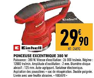 ponceuse excentrique 380 w einhell