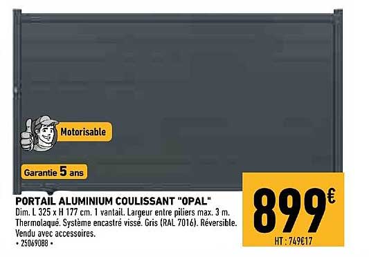 portail aluminium coulissant opal