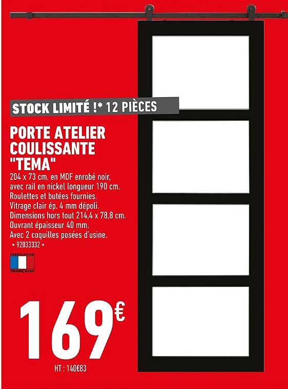 porte atelier coulissante tema