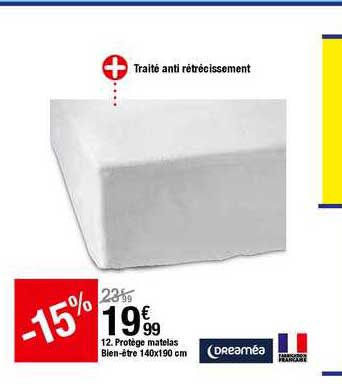 protège matelas bien être 140x190 cm dreaméa