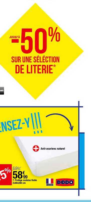 Protège Matelas Rubis 2x80x200 Cm Dodo