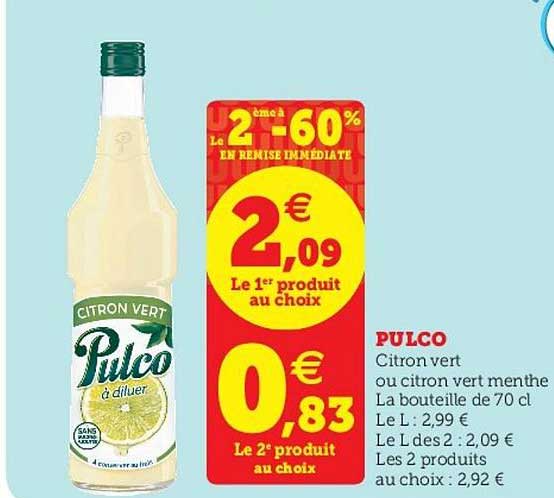 Pulco Citron Vert Ou Citron Vert Menthe Le 2ème à -60% En Remise Immédiate