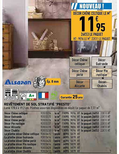 revêtement de sol stratifié presto alsapan