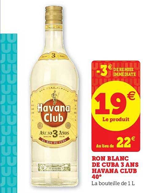 rob blanc de cuba 3 ans havana club 40°