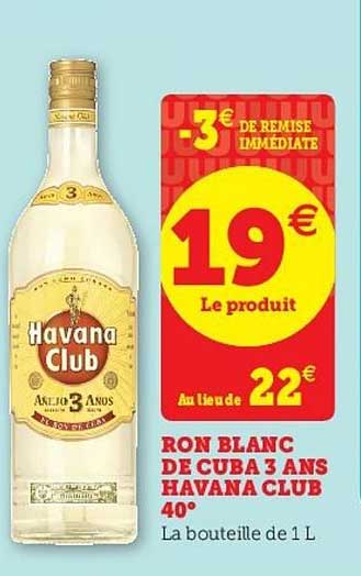 ron blanc de cuba 3 ans havana club 40°