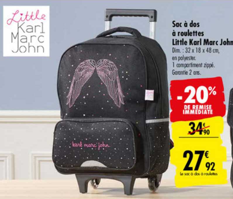 sac à dos à roulettes little karl marc john