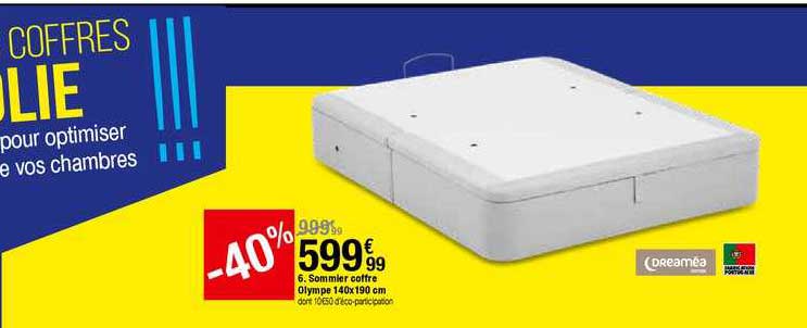 sommier coffre olympe 140x190 cm dreaméa