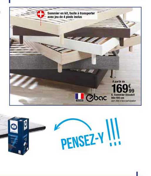 sommier decokit 90x190cm ebac