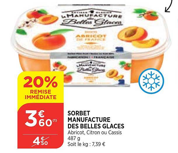 sorbet manufacture des belles glaces 20% de remise immédiate